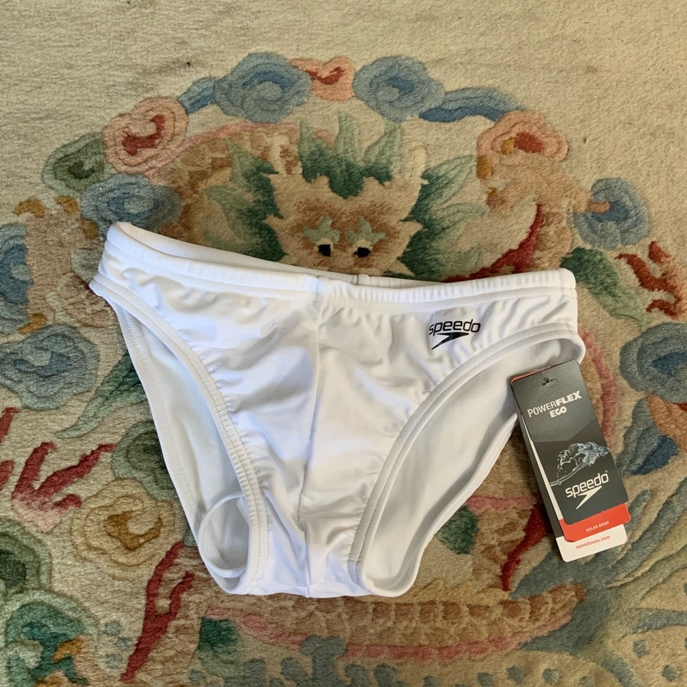 NWT Speedo PowerFlex Eco Solar Mens  Swim Briefs 50 UPF+ Size 30
